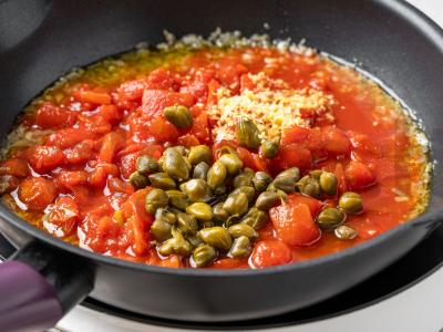 Makaronai su pomidorais ir tunu Žingsnis 4