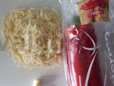 Užkandis iš saldžiųjų pipirų su sūriu ir česnaku Žingsnis 1