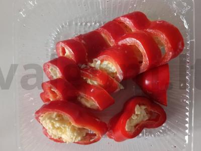 Užkandis iš saldžiųjų pipirų su sūriu ir česnaku Žingsnis 4