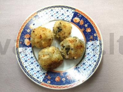 Ryžių rutuliukai su silkės ikrais džiūvėsėliuose Žingsnis 8