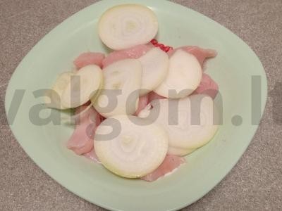 Kepti vištienos šašlykai granatų marinate Žingsnis 3