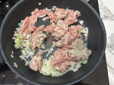 Makaronai su bolonijos padažu iš kalakutienos faršo ir pomidorų tyrės Žingsnis 2