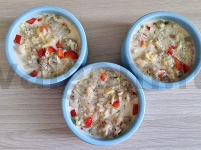 Mini apkepai su ryžiais, vištiena ir cukinija Žingsnis 7