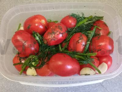 Marinuoti pomidorai užkandžiams Žingsnis 4