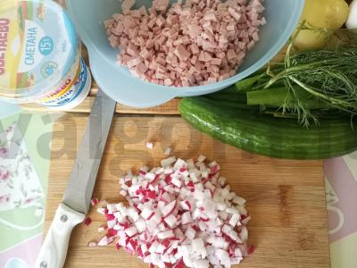 Okroška su kvašu ir grietine Žingsnis 2