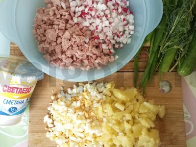 Okroška su kvašu ir grietine Žingsnis 3