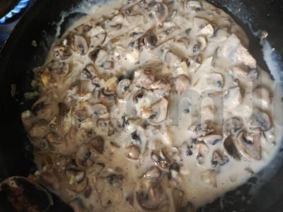 Makaronai su pievagrybiais ir sūriu Žingsnis 4