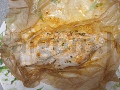 Vištienos krūtinėlė su prieskoniais, kepama popieriuje Žingsnis 7