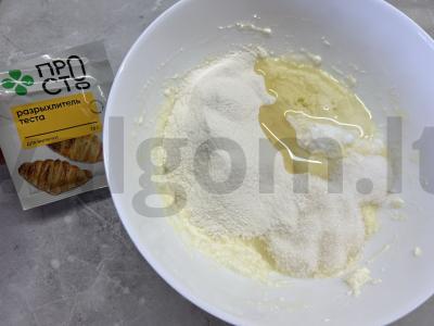 Varškės vafliai prie arbatos Žingsnis 2