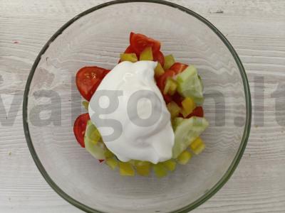 Daržovių salotas su migdolais Žingsnis 3