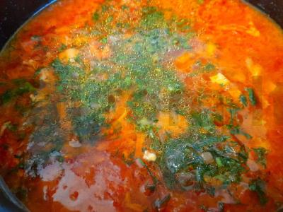 Borščas su troškintomis daržovėmis ir burokėlių sultimis Žingsnis 19