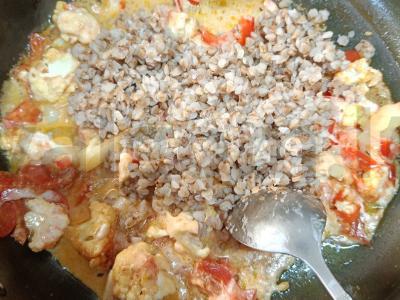 Grikių košė su žiediniais kopūstais Žingsnis 7