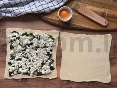Kruasanai su feta sūriu ir špinatais Žingsnis 3