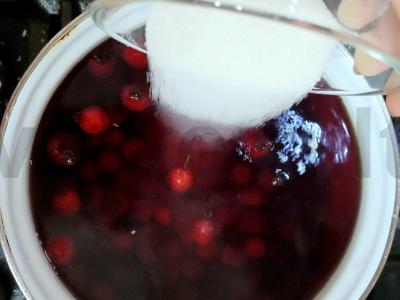 Vitamininis kompotas su šermukšniu, vyšniomis ir gervuogėmis Žingsnis 4