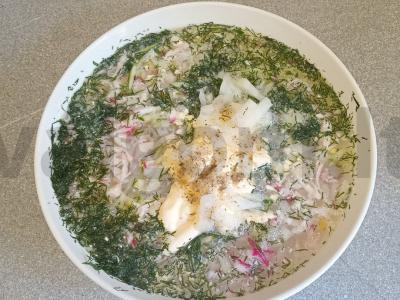 Okroška su beržo sultimis, virta vištienos krūtinėlė ir krienai Žingsnis 9