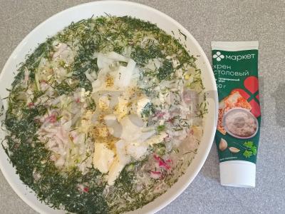 Okroška su beržo sultimis, virta vištienos krūtinėlė ir krienai Žingsnis 10