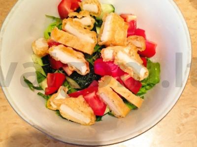 Salotos su daržovėmis ir vištienos nagetais Žingsnis 4