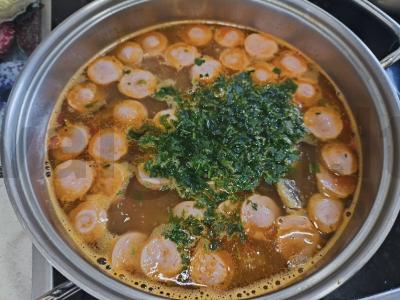 Sriuba su silkėmis ir dešrelėmis Žingsnis 7