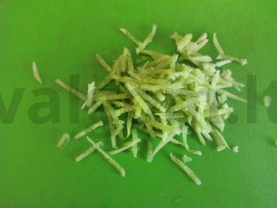 Salotas su žaliąja pupelių, agurku ir ruginių sėlenų Žingsnis 2