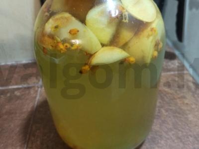 Obuolių ir šaltalankių kompotas žiemai Žingsnis 5