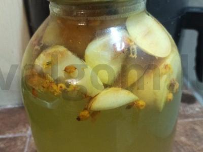 Obuolių ir šaltalankių kompotas žiemai pagrindine nuotrauka