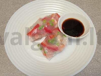 Ryžių popieriaus suktinukai su krevetėmis ir daržovėmis pagrindine nuotrauka