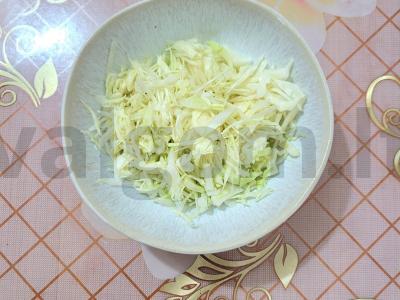 Šviežias salotas „Gandriukas“ Žingsnis 1