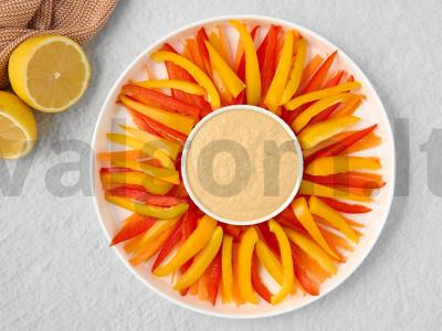 Hummusas „Leva“ su daržovių pjaustiniu Žingsnis 6