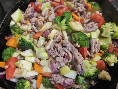 Daržovių omletas su naminiu faršu Žingsnis 2