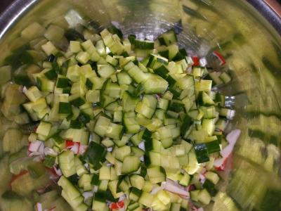 Krabų salotas su bulvėmis Žingsnis 2