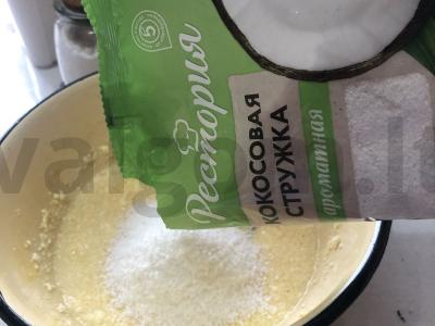 Kokosų sausainiai arbatai Žingsnis 3