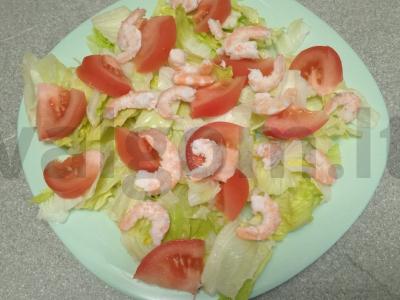 Daržovių salotos su karališkomis krevetėmis ir citrinos-medaus padažu Žingsnis 3