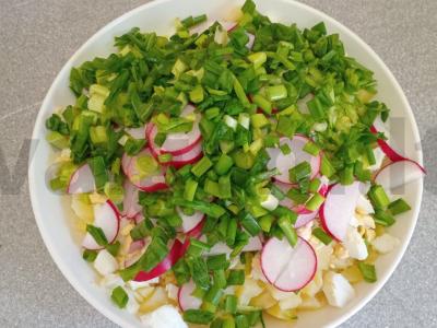 Okroška su šonine, ridikėliais ir žolelėmis ant duonos kvašo Žingsnis 5