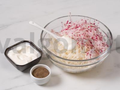 Daikon salotos su ridikėliais Žingsnis 4