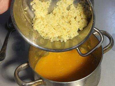 Pšenių košė su moliūgu pieno su razinomis Žingsnis 4