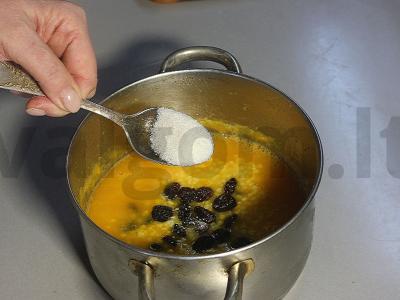 Pšenių košė su moliūgu pieno su razinomis Žingsnis 6