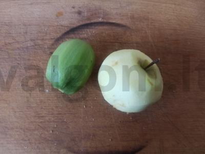 Kivių, obuolių ir greipfrutų dubuo „Pasakiškas žiedas“ Žingsnis 1