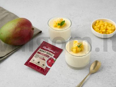Panna cotta su mangais ant agar-agar pagrindine nuotrauka