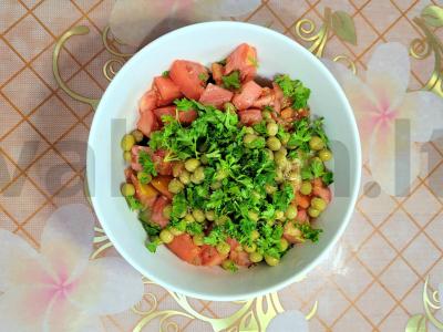 Salotas „Gaidys“ su žaliu žirneliu Žingsnis 5