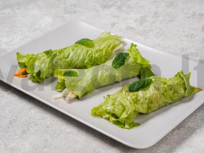 Vasaros ritinėliai su mangais ir krevetėmis salotų lapuose Žingsnis 7