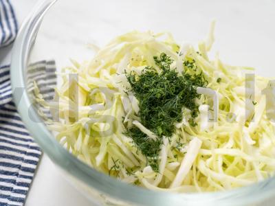 Šviežių daržovių salotos Žingsnis 5