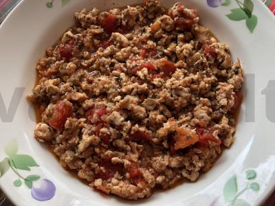 Makaronai su pjaustytais pomidorais ir faršu Žingsnis 6