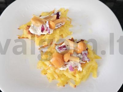 Bulvių blynai su marinuotais grybais Žingsnis 4