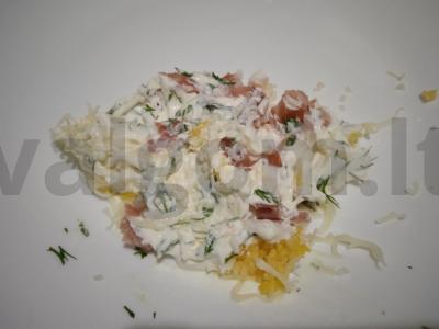 Keptas bulvės su grietinės, rūkytos dešros ir sūrio įdaru Žingsnis 6