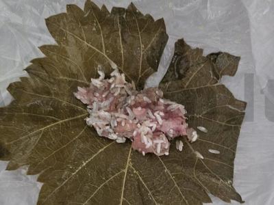 Vynuogių lapų dolma su faršu ir ryžiais Žingsnis 4