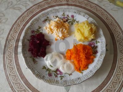 Sumuštinis „Silkė po kailiu“ Žingsnis 1