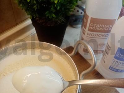 Namų jogurtas iš išrūgų pieno ir grietinėlės Žingsnis 5