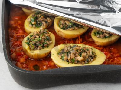 Bulvės su grybais orkaitėje Žingsnis 4