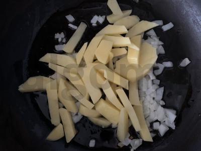 Cukinijos su jauna pupelių ir bulvėmis Žingsnis 3