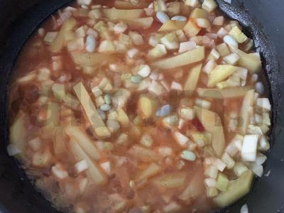 Cukinijos su jauna pupelių ir bulvėmis Žingsnis 7